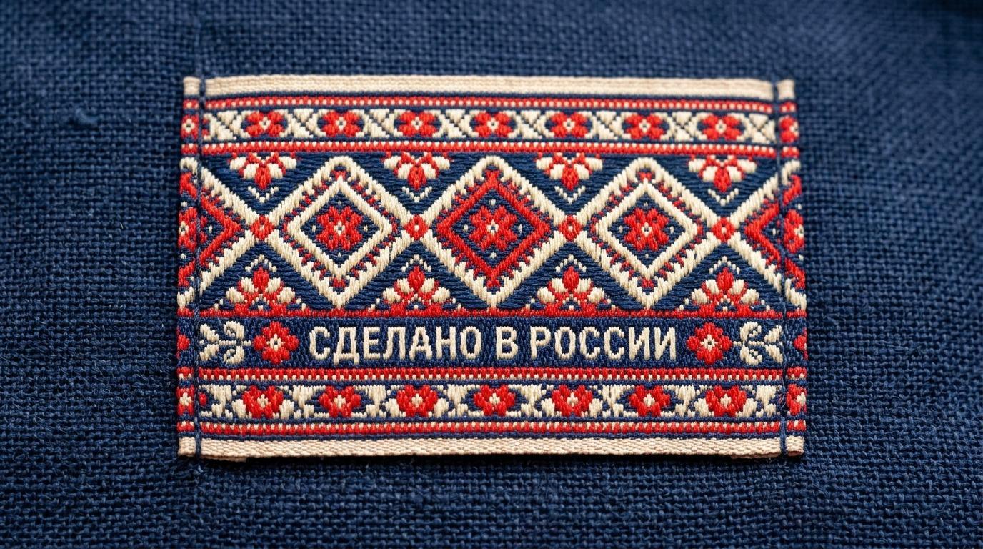 Полноцветная жаккардовая этикетка со сложным сочетанием цветов